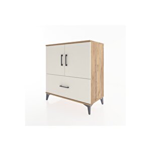 Hyperion Şifonyer 2 Raflı Tek Çekmeceli 2 Kapaklı 88x44x96 Çam-aytaşı