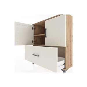 Hyperion Şifonyer 2 Raflı Tek Çekmeceli 2 Kapaklı 88x44x96 Çam-aytaşı
