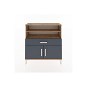 Arges Şifonyer 3 Raflı Tek Çekmeceli 2 Kapaklı 88x30x96 Çam-antrasit