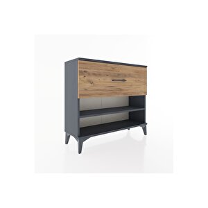 Arges Şifonyer Tek Raflı Tek Çekmeceli 88x30x80 Antrasit-çam