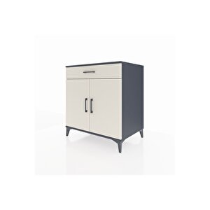 Kronos Şifonyer 2 Raflı Tek Çekmeceli 2 Kapaklı 88x59x96 Antrasit-aytaşı