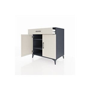 Kronos Şifonyer 2 Raflı Tek Çekmeceli 2 Kapaklı 88x59x96 Antrasit-aytaşı