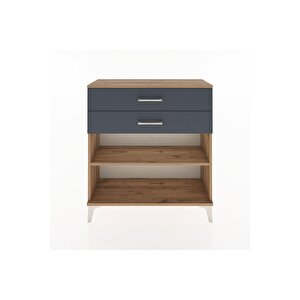 Arges Şifonyer Tek Raflı 2 Çekmeceli 88x30x96 Çam-antrasit