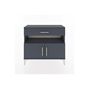 Arges Şifonyer 2 Raflı Tek Çekmeceli 2 Kapaklı 88x30x80 Antrasit-antrasit