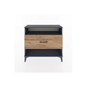 Arges Şifonyer Tek Raflı Tek Çekmeceli 88x30x80 Antrasit-çam