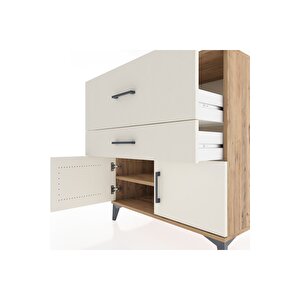 Hyperion Şifonyer Tek Raflı 2 Çekmeceli 2 Kapaklı 88x44x96 Çam-aytaşı