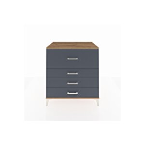 Kronos Şifonyer 4 Çekmeceli 88x59x96 Çam-antrasit