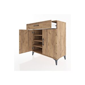 Hyperion Şifonyer 3 Raflı Tek Çekmeceli 2 Kapaklı 88x44x96 Çam-çam