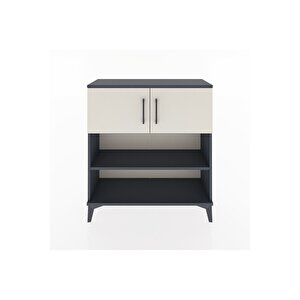 Arges Şifonyer 3 Raflı 2 Kapaklı 88x30x96 Antrasit-aytaşı