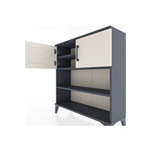 Arges Şifonyer 3 Raflı 2 Kapaklı 88x30x96 Antrasit-aytaşı