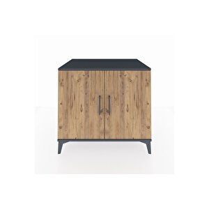 Kronos Şifonyer 2 Raflı 2 Kapaklı 88x59x80 Antrasit-çam