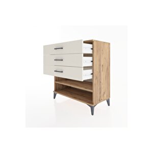 Hyperion Şifonyer Tek Raflı 3 Çekmeceli 88x44x96 Çam-aytaşı