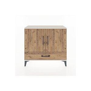 Arges Şifonyer 2 Raflı Tek Çekmeceli 2 Kapaklı 88x30x80 Aytaşı-çam