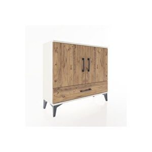 Arges Şifonyer 2 Raflı Tek Çekmeceli 2 Kapaklı 88x30x80 Aytaşı-çam