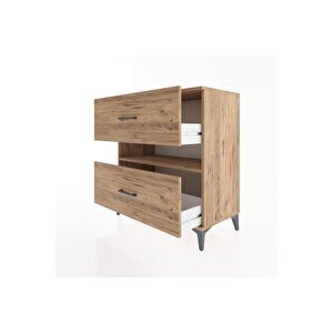 Hyperion Şifonyer Tek Raflı 2 Çekmeceli 88x44x96 Çam-çam