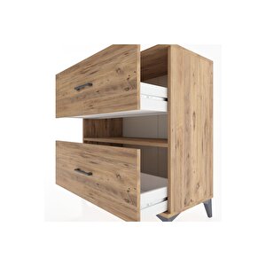 Hyperion Şifonyer Tek Raflı 2 Çekmeceli 88x44x96 Çam-çam