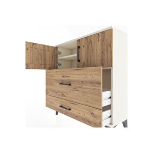 Arges Şifonyer 2 Raflı 2 Çekmeceli 2 Kapaklı 88x30x96 Aytaşı-çam