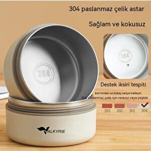 Valkyrie 2 Gözlü Paslanmaz Çelik Isı Yalıtımlı Yemek Kabı Seti Çantalı 304 Steel 420ml + 550ml