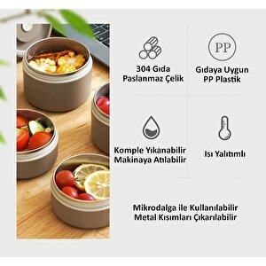 Valkyrie 2 Gözlü Paslanmaz Çelik Isı Yalıtımlı Yemek Kabı Seti Çantalı 304 Steel 420ml + 550ml