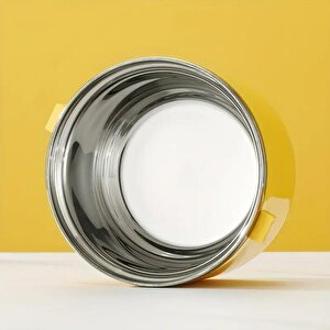 Valkyrie 4 Gözlü Çelik Penguen Desenli Sarı Termal Bento Kutusu Çocuklar İçin Şirin