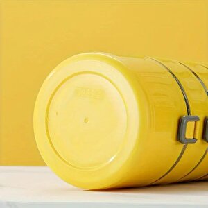 Valkyrie 4 Gözlü Çelik Penguen Desenli Sarı Termal Bento Kutusu Çocuklar İçin Şirin