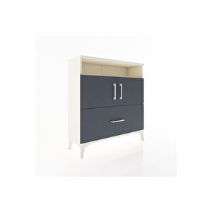 Arges Şifonyer 3 Raflı Tek Çekmeceli 2 Kapaklı 88x30x96 Aytaşı-antrasit