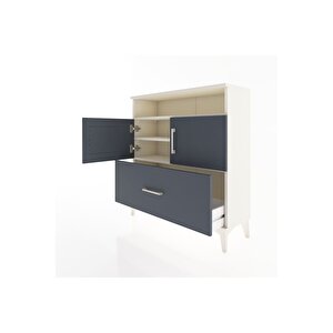 Arges Şifonyer 3 Raflı Tek Çekmeceli 2 Kapaklı 88x30x96 Aytaşı-antrasit