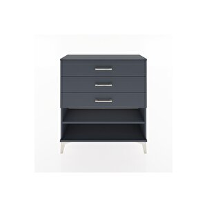 Arges Şifonyer Tek Raflı 3 Çekmeceli 88x30x96 Antrasit-antrasit