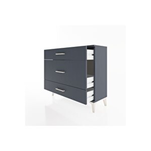Arges Şifonyer 3 Çekmeceli 88x30x80 Antrasit-antrasit