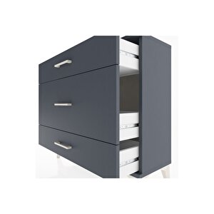 Arges Şifonyer 3 Çekmeceli 88x30x80 Antrasit-antrasit