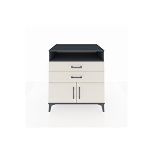 Kronos Şifonyer 2 Raflı 2 Çekmeceli 2 Kapaklı 88x59x96 Antrasit-aytaşı