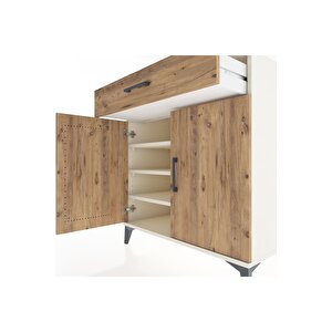 Hyperion Şifonyer 3 Raflı Tek Çekmeceli 2 Kapaklı 88x44x96 Aytaşı-çam