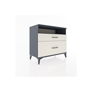 Hyperion Şifonyer Tek Raflı 2 Çekmeceli 88x44x80 Antrasit-aytaşı