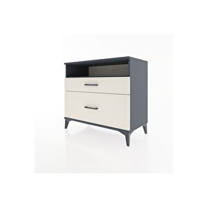 Hyperion Şifonyer Tek Raflı 2 Çekmeceli 88x44x80 Antrasit-aytaşı