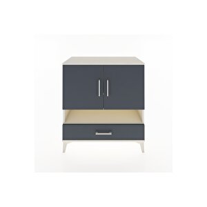 Hyperion Şifonyer 4 Raflı Tek Çekmeceli 2 Kapaklı 88x44x96 Aytaşı-antrasit