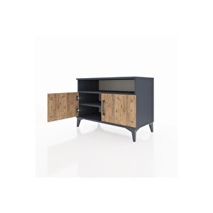 Hyperion Şifonyer 2 Raflı 2 Kapaklı 88x44x64 Antrasit-çam