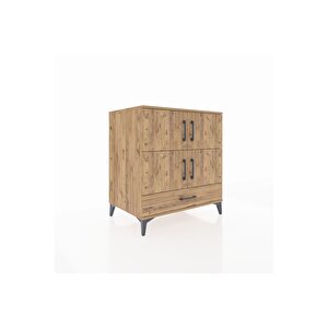 Kronos Şifonyer 4 Raflı Tek Çekmeceli 4 Kapaklı 88x59x96 Çam-çam