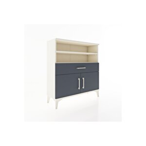 Arges Şifonyer 3 Raflı Tek Çekmeceli 2 Kapaklı 88x30x96 Aytaşı-antrasit