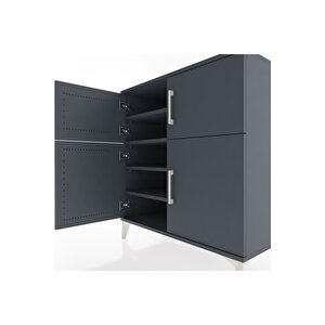 Hyperion Şifonyer 4 Raflı 4 Kapaklı 88x44x96 Antrasit-antrasit