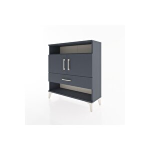 Arges Şifonyer 3 Raflı Tek Çekmeceli 2 Kapaklı 88x30x96 Antrasit-antrasit