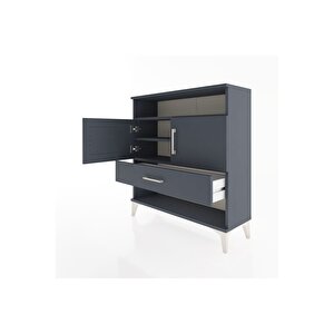 Arges Şifonyer 3 Raflı Tek Çekmeceli 2 Kapaklı 88x30x96 Antrasit-antrasit