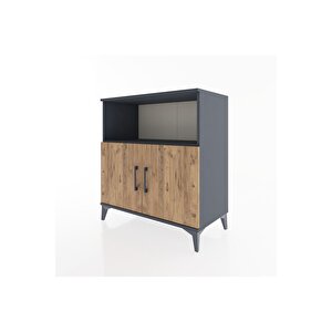 Hyperion Şifonyer 3 Raflı 2 Kapaklı 88x44x96 Antrasit-çam