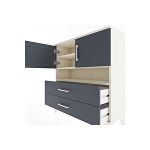 Arges Şifonyer 3 Raflı 2 Çekmeceli 2 Kapaklı 88x30x96 Aytaşı-antrasit