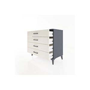 Hyperion Şifonyer 4 Çekmeceli 88x44x80 Antrasit-aytaşı