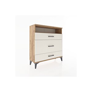 Arges Şifonyer Tek Raflı 3 Çekmeceli 88x30x96 Çam-aytaşı