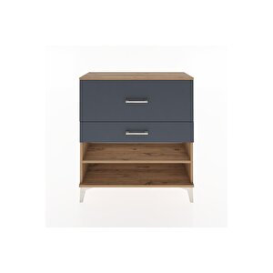 Arges Şifonyer Tek Raflı 2 Çekmeceli 88x30x96 Çam-antrasit