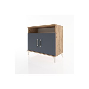 Hyperion Şifonyer Tek Raflı 2 Kapaklı 88x44x80 Çam-antrasit