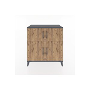 Hyperion Şifonyer 3 Raflı 4 Kapaklı 88x44x96 Antrasit-çam