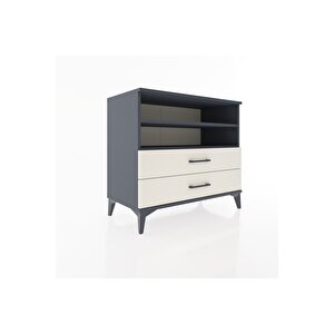 Hyperion Şifonyer 2 Raflı 2 Çekmeceli 88x44x80 Antrasit-aytaşı