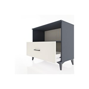 Hyperion Şifonyer Tek Raflı Tek Çekmeceli 88x44x80 Antrasit-aytaşı